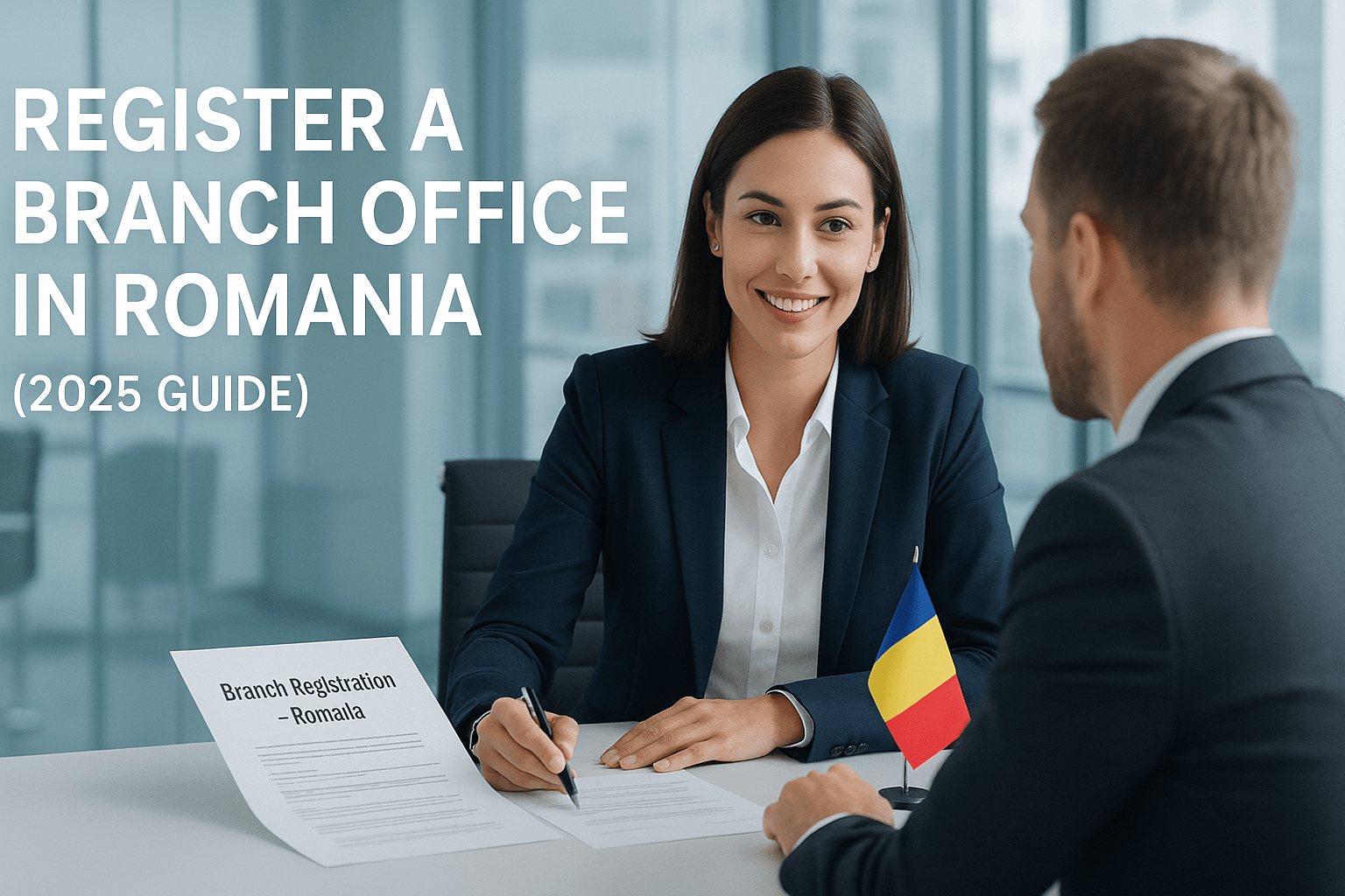 Business lawyer assisting foreign company with branch office registration in Romania