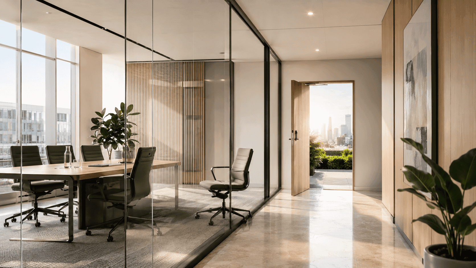 Open office door representing employee dismissal and professional transition in Romania